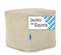 Bruni Pouf cube en velours côtelé, 40 x 40 x 40 cm, fabriqué en Allemagne, pour l'intérieur, repose-pieds et coussin de sol en velours côtelé