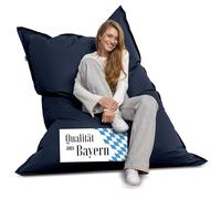 Bruni Pouf géant Caree bleu gris - Pouf rectangulaire XXL, 140 x 180 cm et rembourrage de 400 l, avec housse intérieure, sac de couchage amovible, pour l'intérieur et l'extérieur, fabriqué en