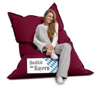 Bruni Pouf géant Caree Bordeaux - Pouf rectangulaire XXL, 140 x 180 cm et rembourrage de 400 l, avec housse intérieure, sac de couchage amovible, pour l'intérieur et l'extérieur, fabriqué en Allemagne