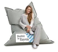 Bruni Pouf géant Caree gris pierre - Pouf rectangulaire XXL 140 x 180 cm et remplissage 400 l, housse amovible, pour l'intérieur et l'extérieur - Fabriqué en Allemagne