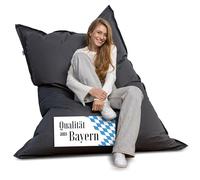 Bruni Pouf géant Caree gris - Pouf rectangulaire XXL avec 140 x 180 cm et rembourrage de 400 l, avec housse intérieure, sac de couchage amovible, pour l'intérieur et l'extérieur, fabriqué en Allemagne