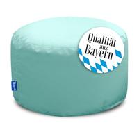 Bruni Pouf L vert menthe - Pouf rond pour l'intérieur et l'extérieur comme repose-pieds, coussin de yoga, coussin de méditation, fabriqué en Allemagne