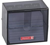 Brunnen 102058090 Index Card Box 8 x 7.5 x 4.8 cm for A8 Index Cards Polystyrene Onyx Colour Code