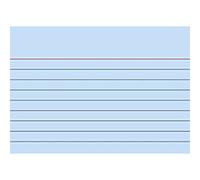 BRUNNEN 102270130 Fiches A7 lignées, interligne 6 mm, ligne de tête rouge, lignes transversales grises bleues