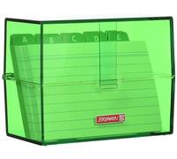 Brunnen, 1026353583, BRUNNEN 102057052 Boîte à fiches 12 x 9,5 x 6,5 cm (pour cartes A7), polystyrène, kiwi, code de couleur, 1