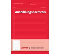 Brunnen 1042574 Bloc de certificats de formation allemands à remplir Format A4 Papier blanc ligné 28 pages Rouge
