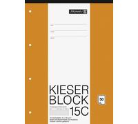 BRUNNEN 1042925 Bloc KIESER A4 KIESER 07 0015 C, quadrillé 5 mm, lin. 22