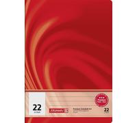 BRUNNEN 104442202 Cahier d'écolier Vivendi A4 quadrillé 5 mm, Lin. 22 rouge