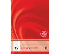 BRUNNEN 104472602 Cahier scolaire Vivendi A4 quadrillé 5 mm, avec marge, lin. 26 rouge