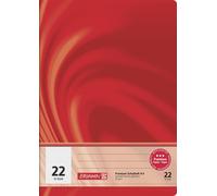 BRUNNEN 104472802 Cahier d'écolier Vivendi A4 quadrillé 5 mm, réglure continue, avec ligne de marge à l'intérieur et à l'extérieur, lin. 28 rouge
