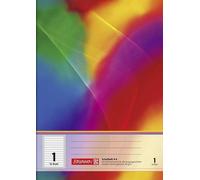 BRUNNEN 104498102 Cahier d'écolier A4 14 lignes, linéales de contraste, toutes les écritures de sortie, lin. 1 multicolore