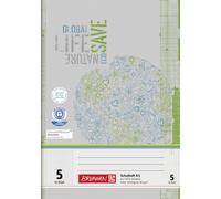 Brunnen 104510501 Recycled Exercise Book DIN A5 16 Sheets Easy to Handle