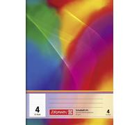 BRUNNEN 104530402 Cahier d'écolier A5 ligné, lin. 4 multicolore