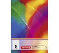 BRUNNEN 104530502 Cahier d'écolier A5 quadrillé 5mm, lin. 5 multicolore