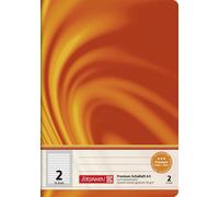 BRUNNEN 104570202 Cahier d'écolier Vivendi A5 14 lignes, linéales de contraste, toutes les écritures de sortie, lin. 2 orange