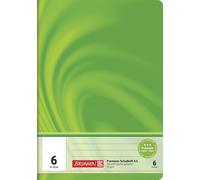 BRUNNEN 104570602 Cahier scolaire Vivendi A5 non ligné, avec feuille de lignes, lin. 6 vert