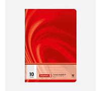 BRUNNEN 104571002 Cahier d'écolier Vivendi A5 quadrillé 5 mm avec marge, lin. 10 rouge