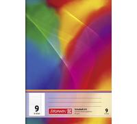 BRUNNEN 104590902 Cahier scolaire A5 ligné, avec marge, l. 9 multicolore