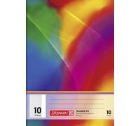 BRUNNEN 104591002 Cahier scolaire A5 quadrillé 5 mm avec marge, lin. 10 multicolore