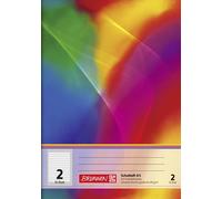 BRUNNEN 104598202 Cahier d'écolier A5 14 lignes, linéales de contraste, toutes les écritures de sortie, lin. 2 multicolore