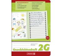 BRUNNEN 104599102 Cahier d'histoires A5 page de gauche non lignée pour illustrer des histoires, page de droite linéature scolaire pour toutes les écritures de sortie, Lin. 2G