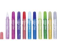 BRUNNEN 1048550 Kit de peinture à paillettes Glitter Glue rose, rose, violet, rouge, bleu clair, bleu, vert clair, vert foncé, doré, argenté