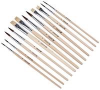 Brunnen 1048929 Ensemble de pinceaux scolaires (12 pièces, cheveux naturels)