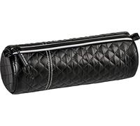 Trousse - Ronde - Noir - Matelassé - Scolaire - 23 x 9 x 8 cm - Fermeture éclair - S'maepp