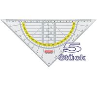 Brunnen 1049754 Triangle de géométrie/équerre-rapporteur pour l'école et le bureau 16 cm Transparent, Geo-Dreieck, 1