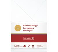 BRUNNEN 105125207 Enveloppe papier universel C6 blanc perle