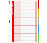 Brunnen 1066582 Lot de 5 intercalaires en plastique pour classeur à anneaux Format A4 5 couleurs