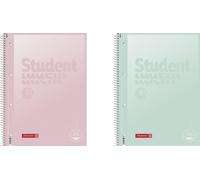 BRUNNEN 106732796 5 BRUNNEN Blocs Collège Student Pastel Ligné 27 DIN A4 Bords intérieurs et extérieurs