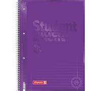 Brunnen 1067927126 Bloc de notes pour étudiant avec code couleur Violet Format A4 ligné 27 90 g/m² 80 pages