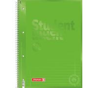 Brunnen 1067927126 Bloc-notes/Bloc Collège Étudiant (A4, ligné, linéature 27, 90 g/m², 80 feuilles) kiwi grün