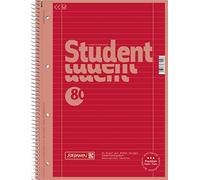 Brunnen 1067927126 Bloc-notes/Bloc Collège Étudiant (A4, ligné, linéature 27, 90 g/m², 80 feuilles) rot