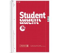 BRUNNEN 1067928 Collegeblock Student A4 kariert, mit Randlinie innen und außen, Lin. 28 Deckblatt: rot