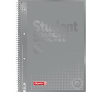 Brunnen 1067928192 Bloc-notes/bloc-notes pour étudiant Code (A4 quadrillé, linéature 28, 90 g/m², 80 feuilles), argenté