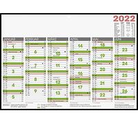 Brunnen 1070142002 Calendrier de bureau A4 modèle 701 42, 1 page = 6 mois, laminé sur carton avec marge noire, calendrier 2022