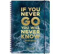Brunnen 1072155202 Agenda scolaire 2021/2022 (18 mois) « Go » 2 pages = 1 semaine, format feuille 14,8 x 21 cm, format A5, couverture en polypropylène