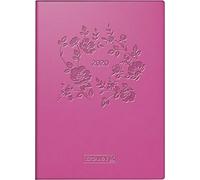 Brunnen 107366804 Calendrier de poche en cuir synthétique Rose Motif 736 boussole 1 page = 1 jour 10 x 14 cm
