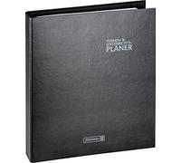 BRUNNEN Agenda 2023/2024 pour classeur à anneaux avec insert Noir 2 pages = 1 semaine