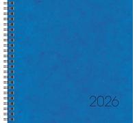 BRUNNEN Agenda 766 2026, 210 x 205 mm, en carton, bleu