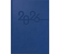 BRUNNEN Agenda 798 2026, format A5, en cuir synthétique, bleu