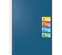 BRUNNEN Agenda DATAline modèle 796 40 (2025), 2 pages = 1 semaine, A5, 128 pages, couverture en carton, bleu