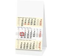 BRUNNEN Agenda de bureau 2026 de 3 mois, 100 x 120 mm, blanc/jaune clair