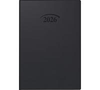 BRUNNEN Agenda de poche 712 2026, format A7, en plastique, noir