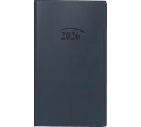 BRUNNEN Agenda de poche 751 2026, format A6, en plastique, bleu foncé