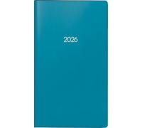 BRUNNEN Agenda de poche 753 2026, format A6, en plastique, bleu pétrole