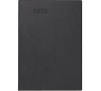 BRUNNEN Agenda de poche modèle 713 (2025), 2 pages = 1 semaine, format A7, 160 pages, couverture en plastique, noir