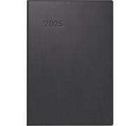 BRUNNEN Agenda de poche modèle 723 (2025), 2 pages = 1 semaine, format A7, 160 pages, couverture en plastique, noir